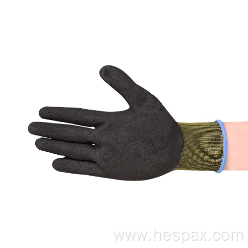 Hespax CE Approved 13 Gauge Sandy Nitrile Gloves